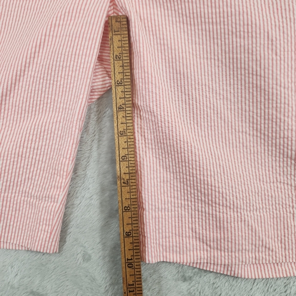 346 brooks brothers pink white seersucker bermuda shorts sz 6 100% cotton 10in - Picture 3 of 8